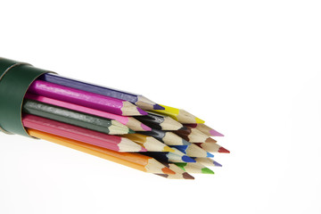 Naklejka premium Colour pencils isolated on white background