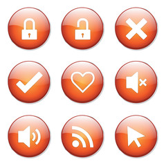SEO Internet Sign Orange Vector Button Icon Design Set 4
