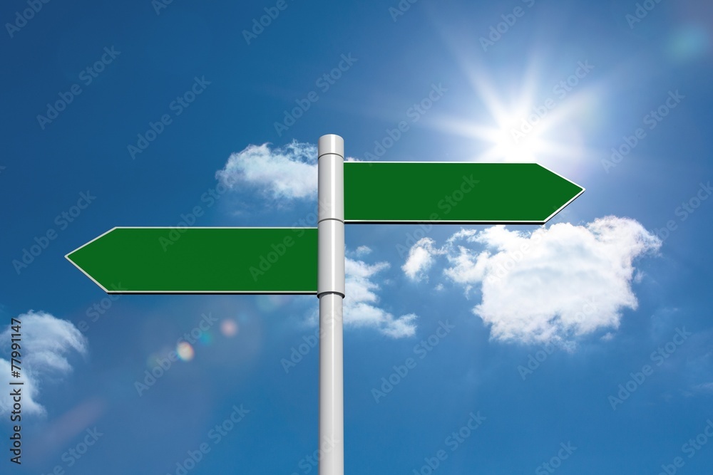 Poster composite image of green signpost