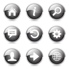 Web Internet Black Vector Button Icon Design Set