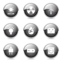 Energy Sign And Symbol Black Vector Button Icon