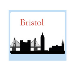 Fototapeta premium Bristol, England skyline. Detailed vector silhouette