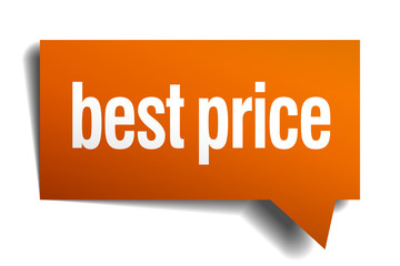best price orange speech bubble isolated on white