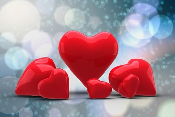Fototapeta premium Composite image of love hearts