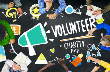 Volunteer Charity and Relief Work Donation Help Concept