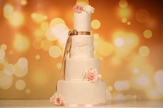 marzipan wedding cake with roses