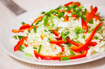 Chinese cabbage salad with red bell pepper