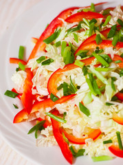 Chinese cabbage salad with red bell pepper