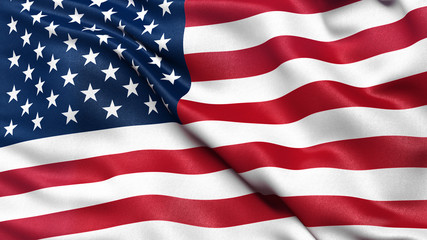 Illustration of the USA national flag - obrazy, fototapety, plakaty