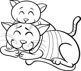 happy cat and kitten coloring book