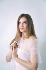 Fototapeta premium Winter beauty young woman portrait