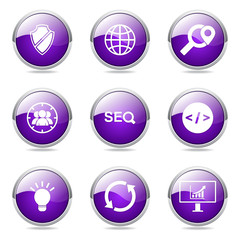 SEO Internet Sign Violet Vector Button Icon Design Set 2