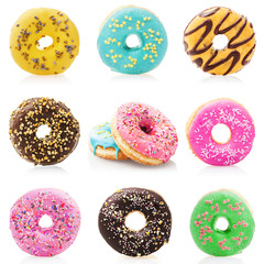 Donuts isolated on white background