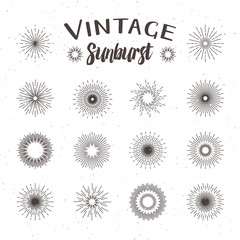 Vintage sunburst. Hipster style