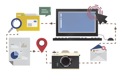 Technology Media Social Network Connection Concept