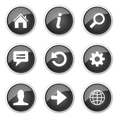 Web Internet Black Vector Button Icon Design Set