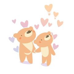 Teddy bear couple in love