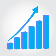 Fototapeta premium Growth chart up arrow vector illustration