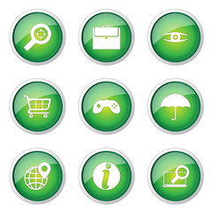 SEO Internet Sign Green Vector Button Icon Design Set 10