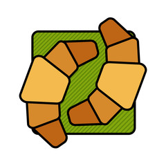 Delicious croissants isolated on white