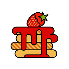 Pancake retro poster in vintage style, vector illustration