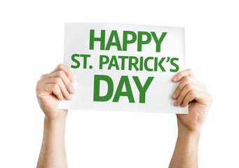 Happy St. Patricks Day card isolated on white background