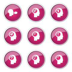 Think Web Internet Pink Vector Button Icon Design Set