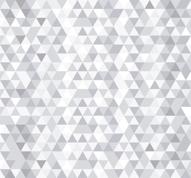 White Triangle Tiles Seamless Pattern, Vector Background.