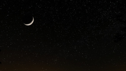 Obraz na płótnie Canvas moon and starry sky