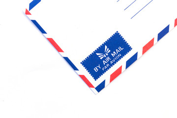 closeup of air mail envelope