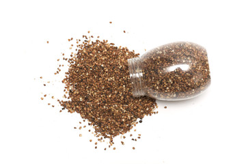 Buckwheat in the bank. Photo.