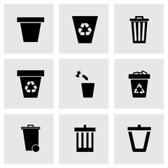 Vector trash can icon set