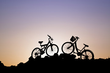 Silhouette of bicycle