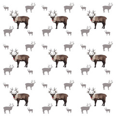 Fototapeta premium Illustration of seamless origami reindeer pattern