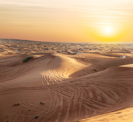 Fototapeta na wymiar Sundown in desert.