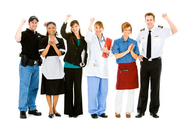 Occupations: Group of Various Businesspeople Cheering