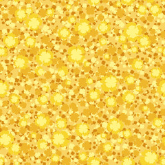 Seamless background with small yellow flowers. Vector.