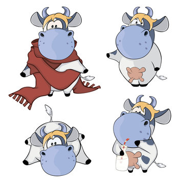 Happy cows.Clip-Art. Cartoon