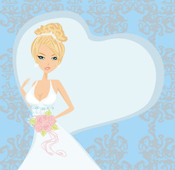 beautiful bride on an abstract background