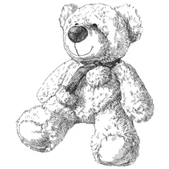Fotobehang hand drawn teddy bear © irina_katunina