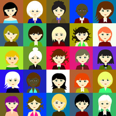 25 girls. Vector. 3