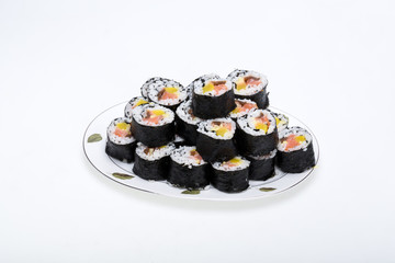 sushi fresh maki rolls isolated on white background