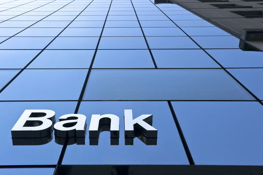 Close Up A Bank Sign