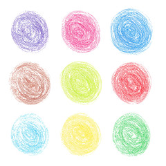 Set of colored pencil circles