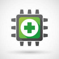 Obraz premium CPU icon with a pharmacy sign