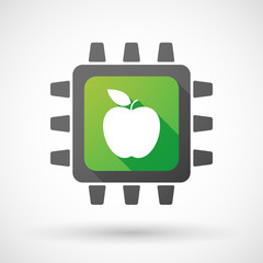 CPU icon with a fruit