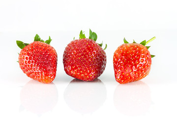 Strawberries on white background