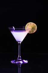 Matador cocktail, consisting of tequila, freshly squeezed lime 