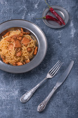 pasta with chicken italian rustic style