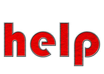 kırmızı renkli yardım yazısı